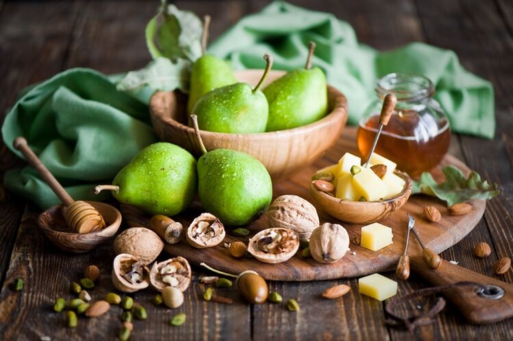 pears, nuts and honey to increase potency